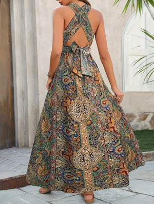 Vestido Multiformas Infinity Dress Longo Decote V Sem Mangas Fenda Lateral
