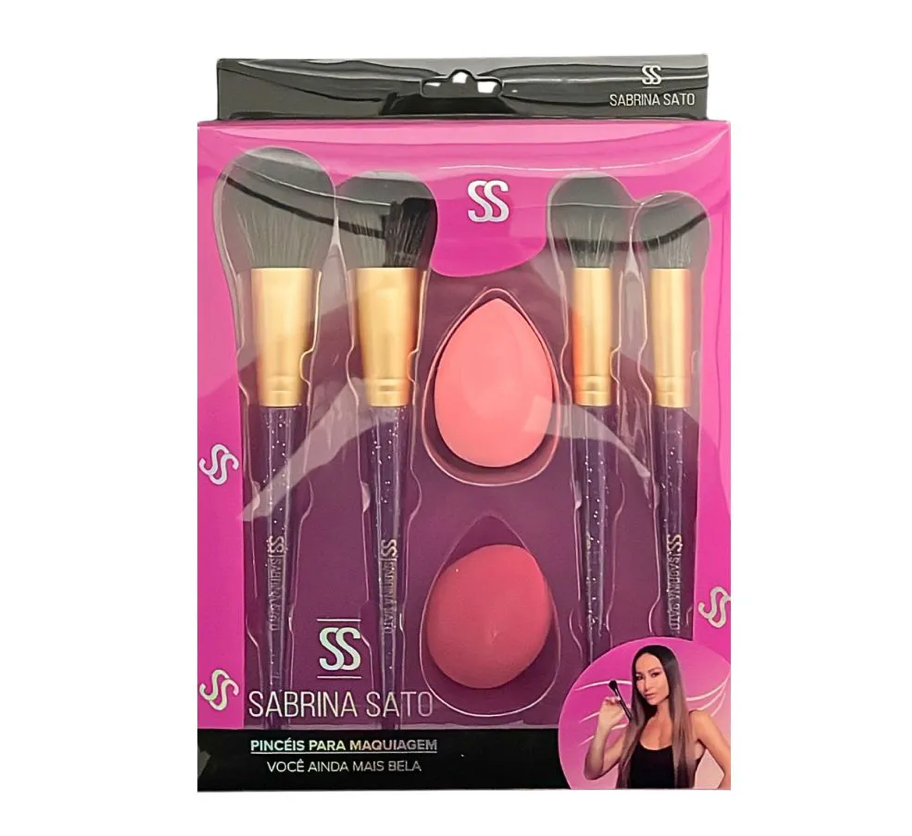 Kit 4 Pinceis SP113 Duas Esponjas - Sabrina Sato