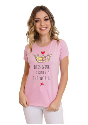 T-Shirt Feminina - This Girl Rules The World