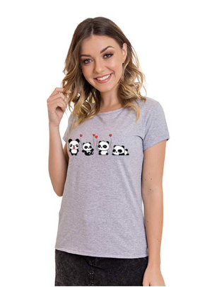 T-Shirt Feminina - Little Pandas