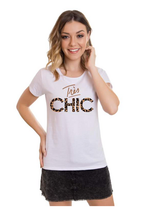 T-Shirt Feminina - Tres Chic