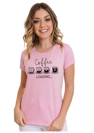 T-Shirt Feminina - Coffee Loading