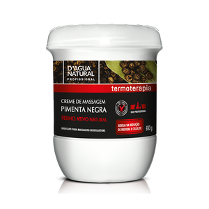 Creme de Massagem Redutor Pimenta Negra D Agua Natural 650g